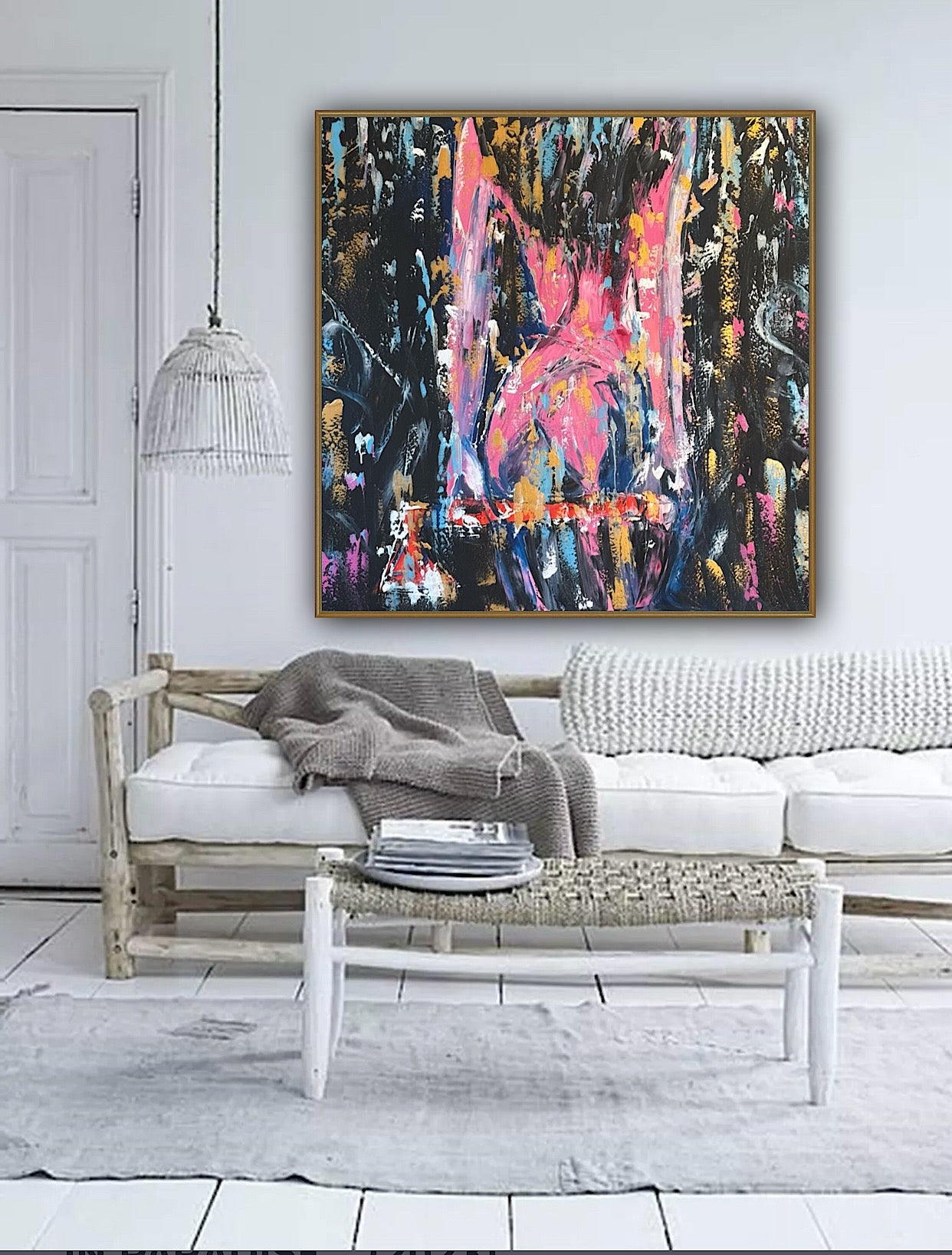 Richter StyLe Abstract Original Oil Painting On Canvas 100x100cm Nude Dancer