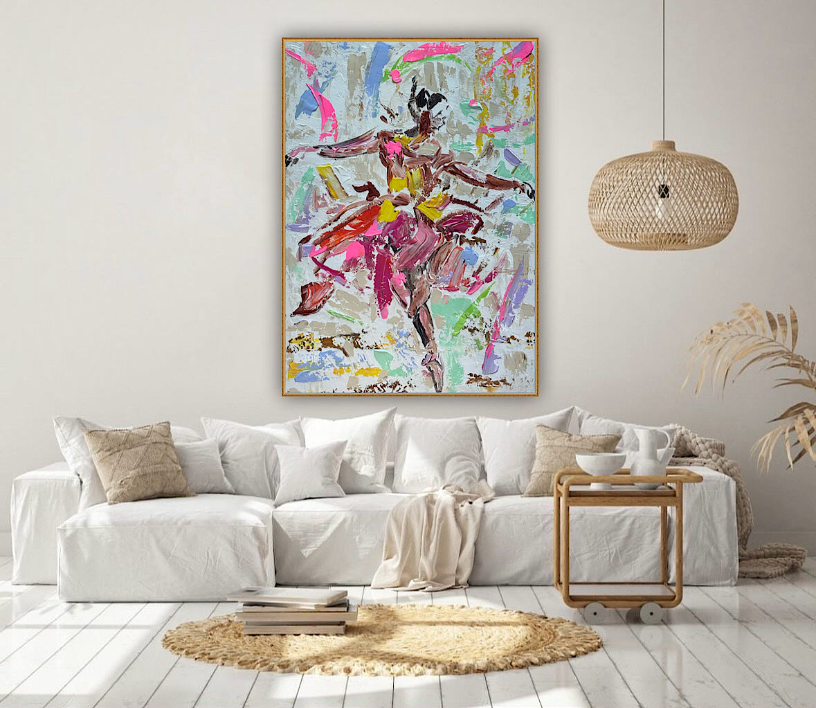 Ballet dancer Original modern Abstract Oil Painting On Canvas 85 x 60cm Oka