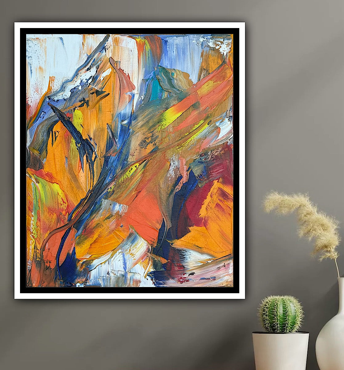 Framed Oka Contemporary Abstract Original Oil Painting serenade of seasons floral