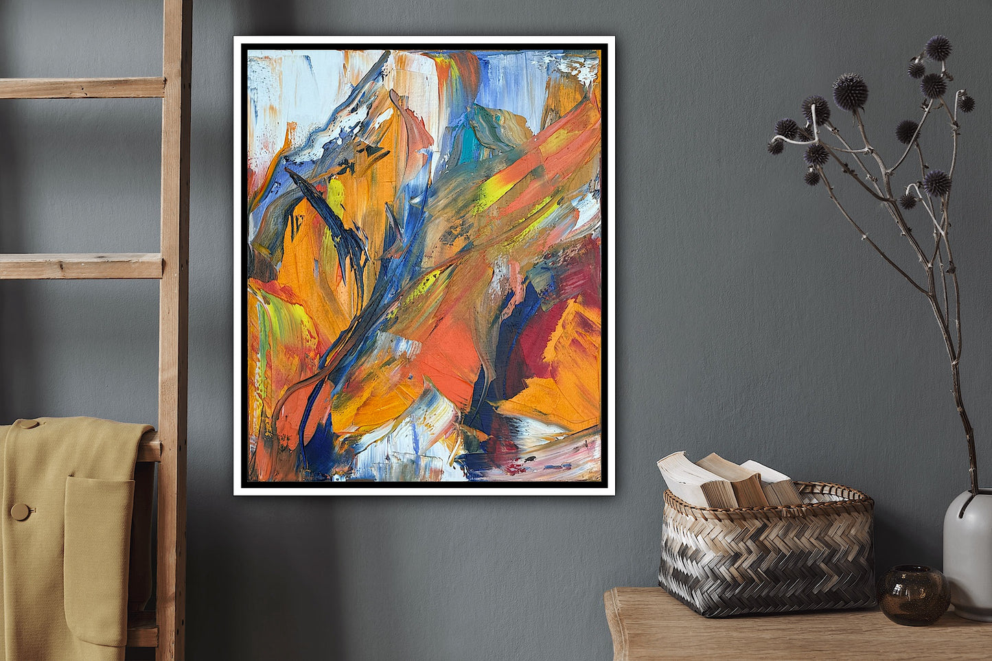 Framed Oka Contemporary Abstract Original Oil Painting serenade of seasons floral