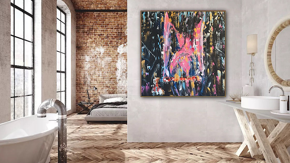 Richter StyLe Abstract Original Oil Painting On Canvas 100x100cm Nude Dancer