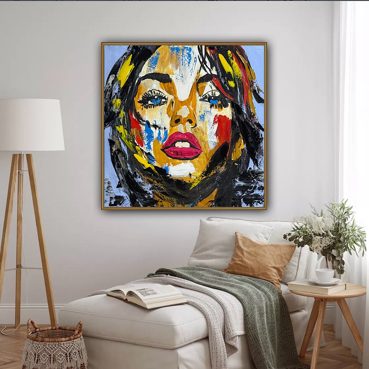 Richter Style Abstract Original Oil Painting On 60 x 60cm canvas Woman portrait Love