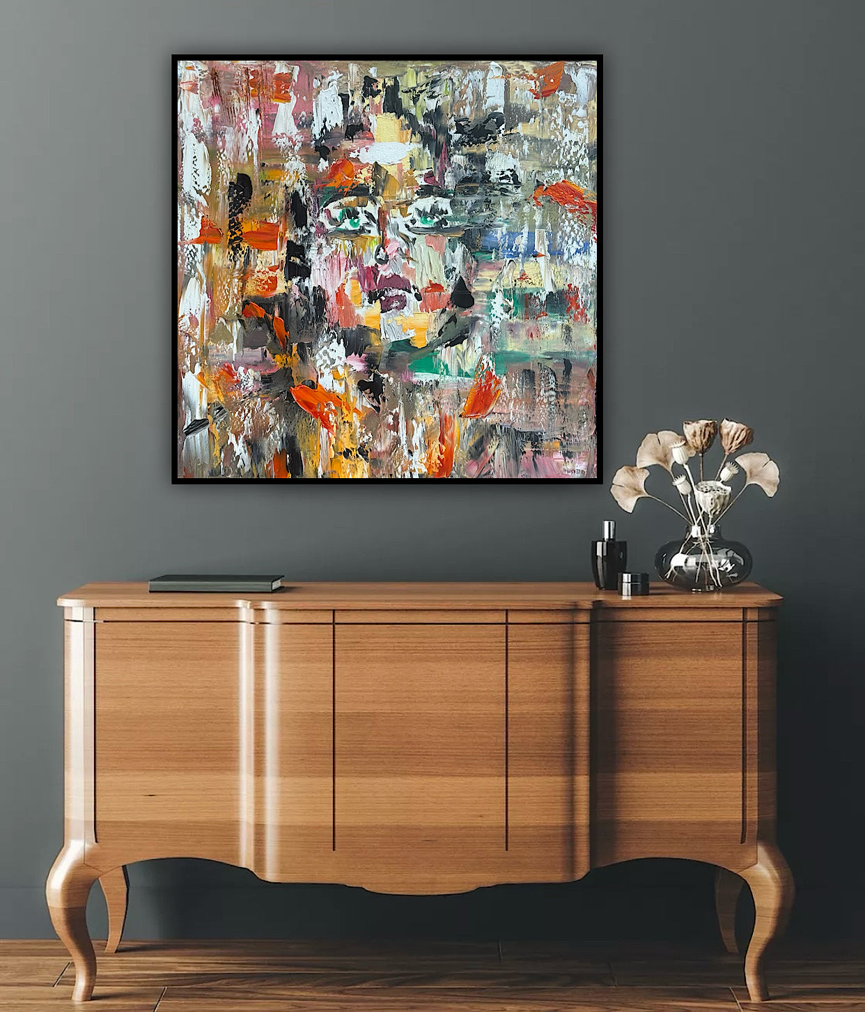 Oka Contemporary Abstract Original Oil Painting On Canvas 80x80cm Woman’s Dreams textured