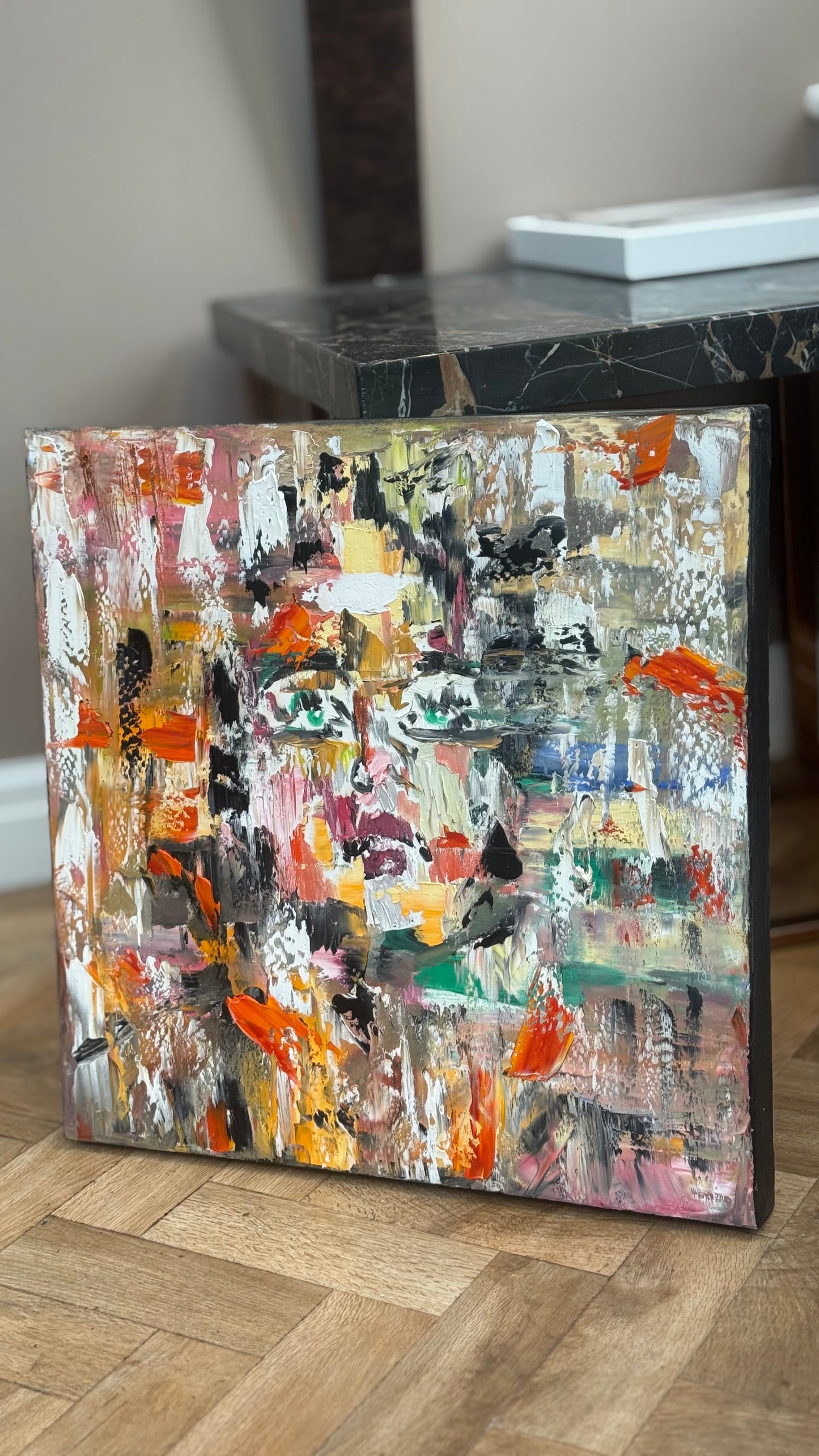 Oka Contemporary Abstract Original Oil Painting On Canvas 80x80cm Woman’s Dreams textured
