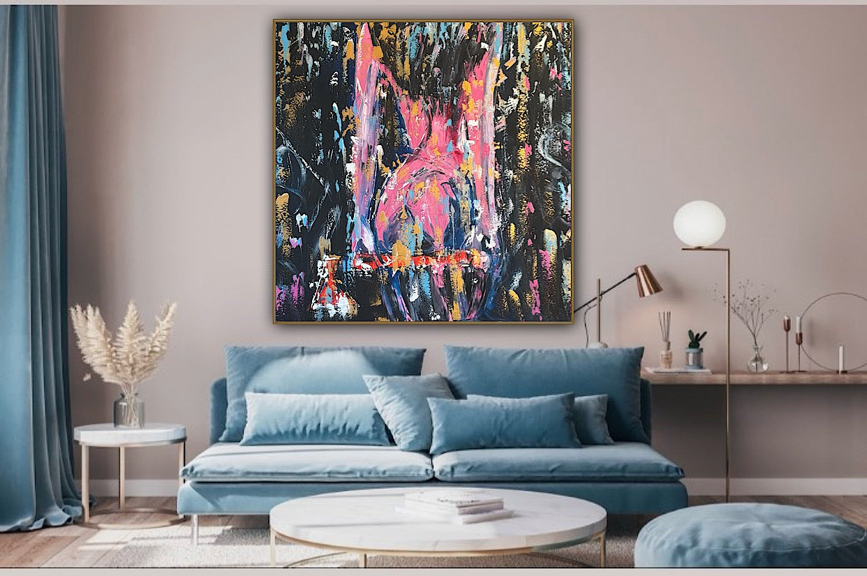 Richter StyLe Abstract Original Oil Painting On Canvas 100x100cm Nude Dancer