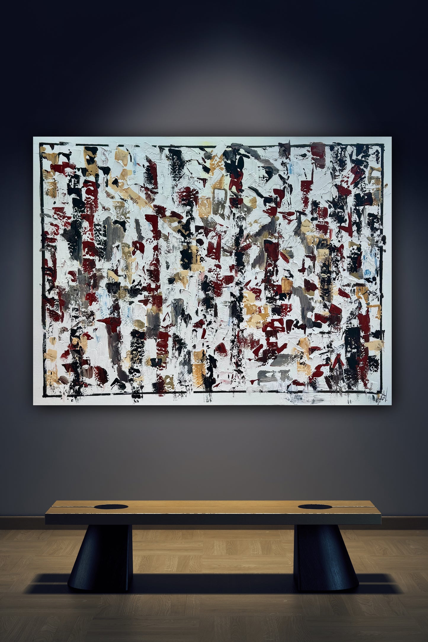 Large Abstract Original Oil Painting On 120x91cm canvas textured Veiled Wilderness