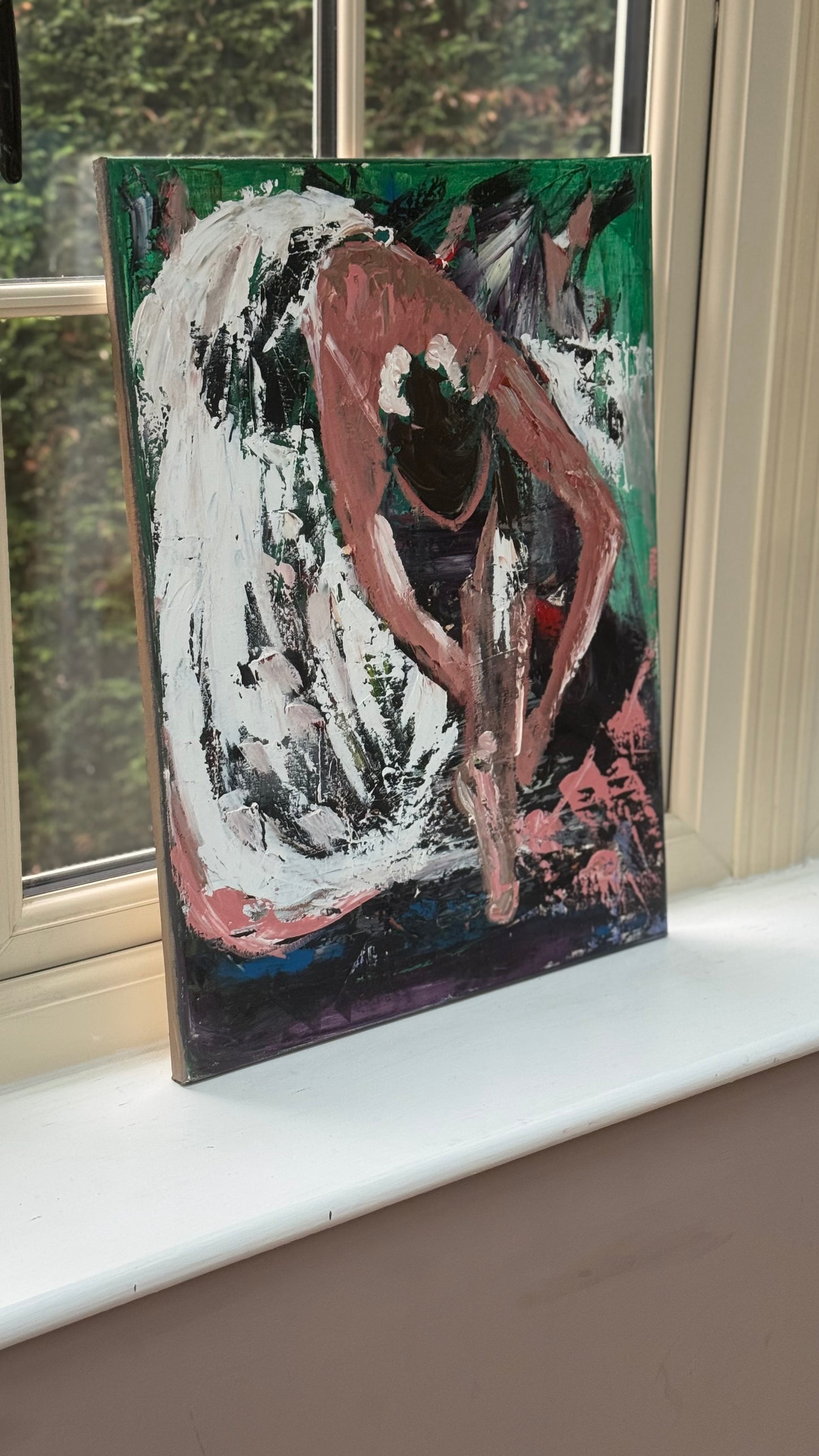 Richter original Abstract Oil Painting On 1.8cm Canvas 45x60cm Ballet Dancer