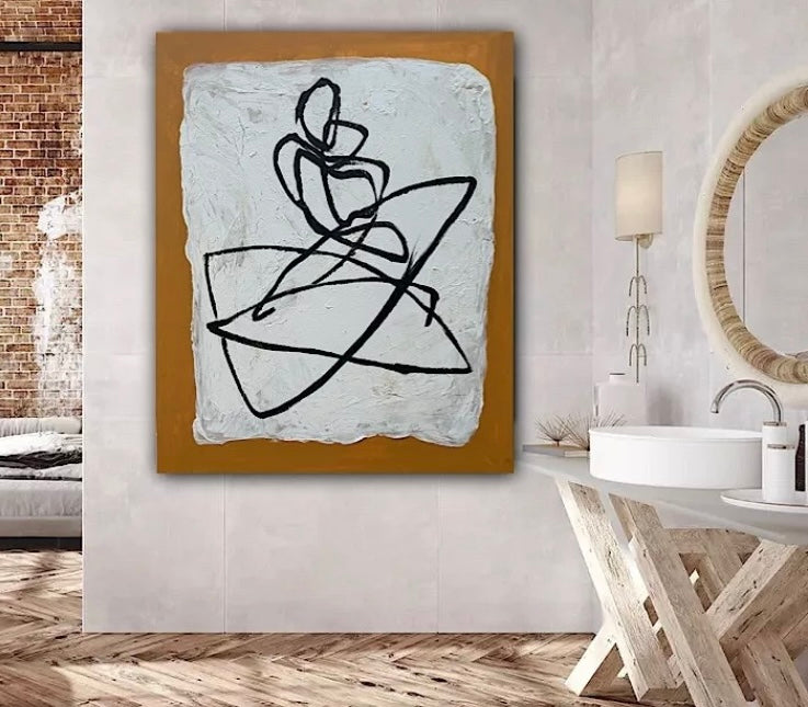 Oka Design Contemporary Abstract Original Oil Painting On 80 x 60cm Canvas Lovers nude