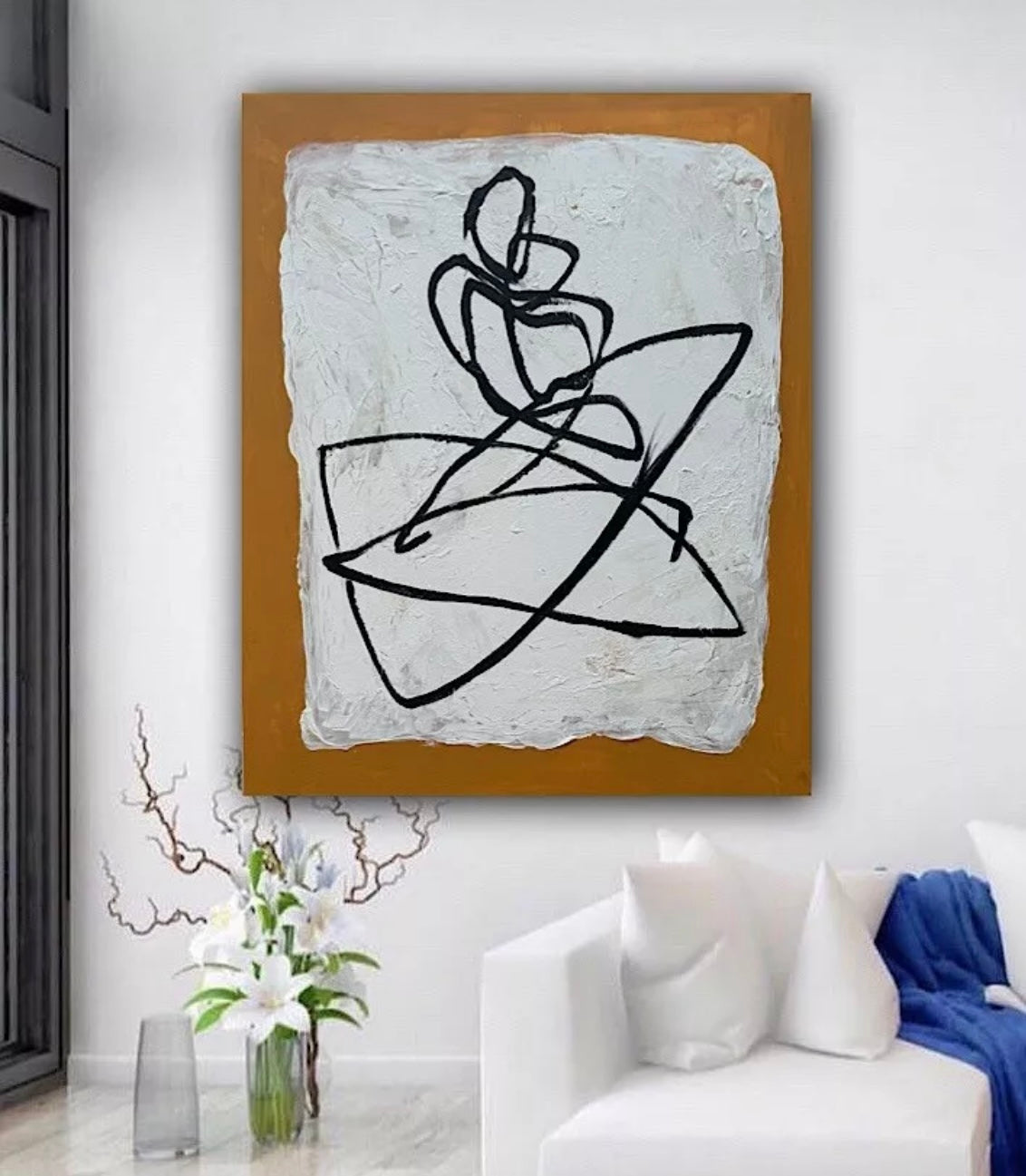 Oka Design Contemporary Abstract Original Oil Painting On 80 x 60cm Canvas Lovers nude