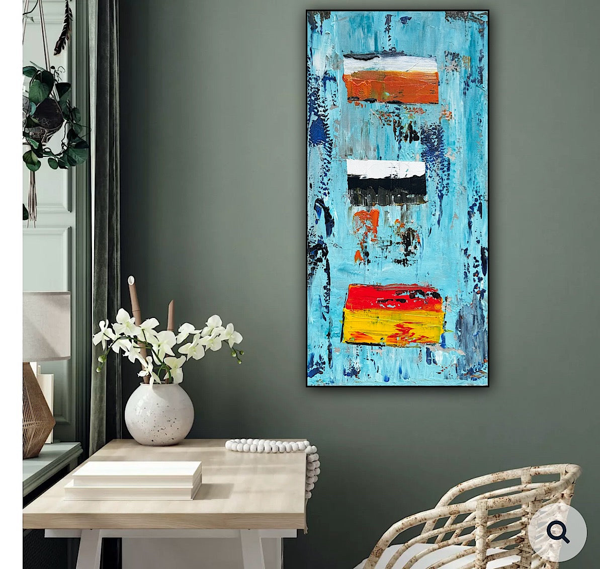Oka Contemporary Abstract Original Oil Painting 30cm x 60cm textured Essenes of Strength