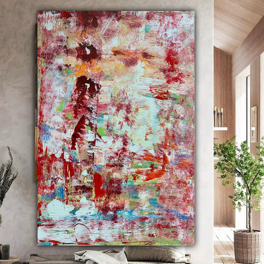 Textured Original Abstract Oil Painting On Canvas 90 x 60cm Smell of Summer