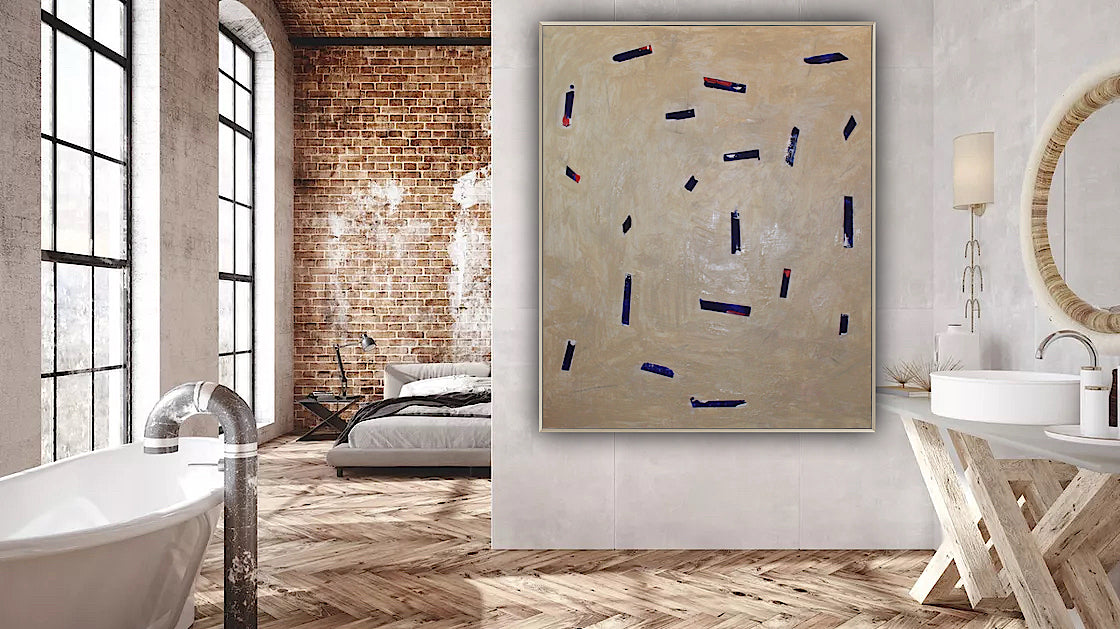 Richter Original Abstract Oil Painting On Canvas 120x100x4cm ‘in the middle of it ‘