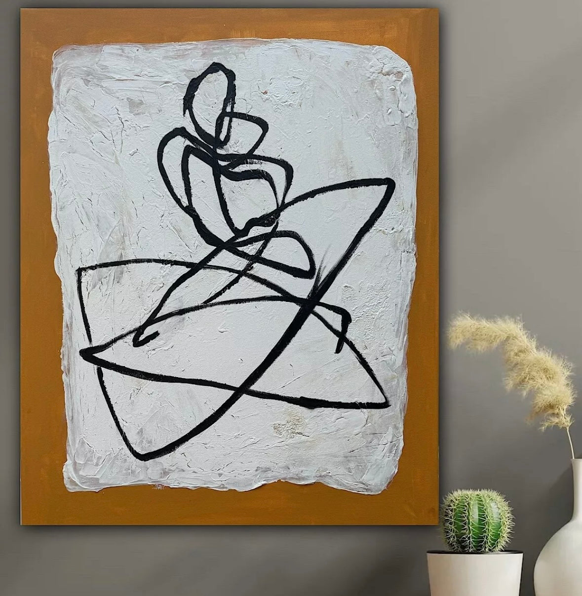 Oka Design Contemporary Abstract Original Oil Painting On 80 x 60cm Canvas Lovers nude