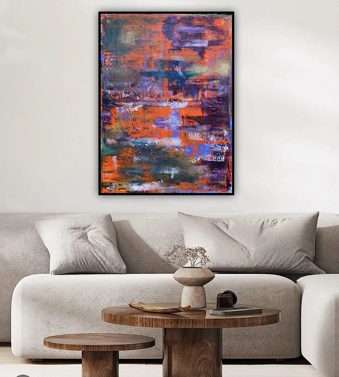 Large Abstract Original Oil Painting On 100x80cm canvas Oka Reflections