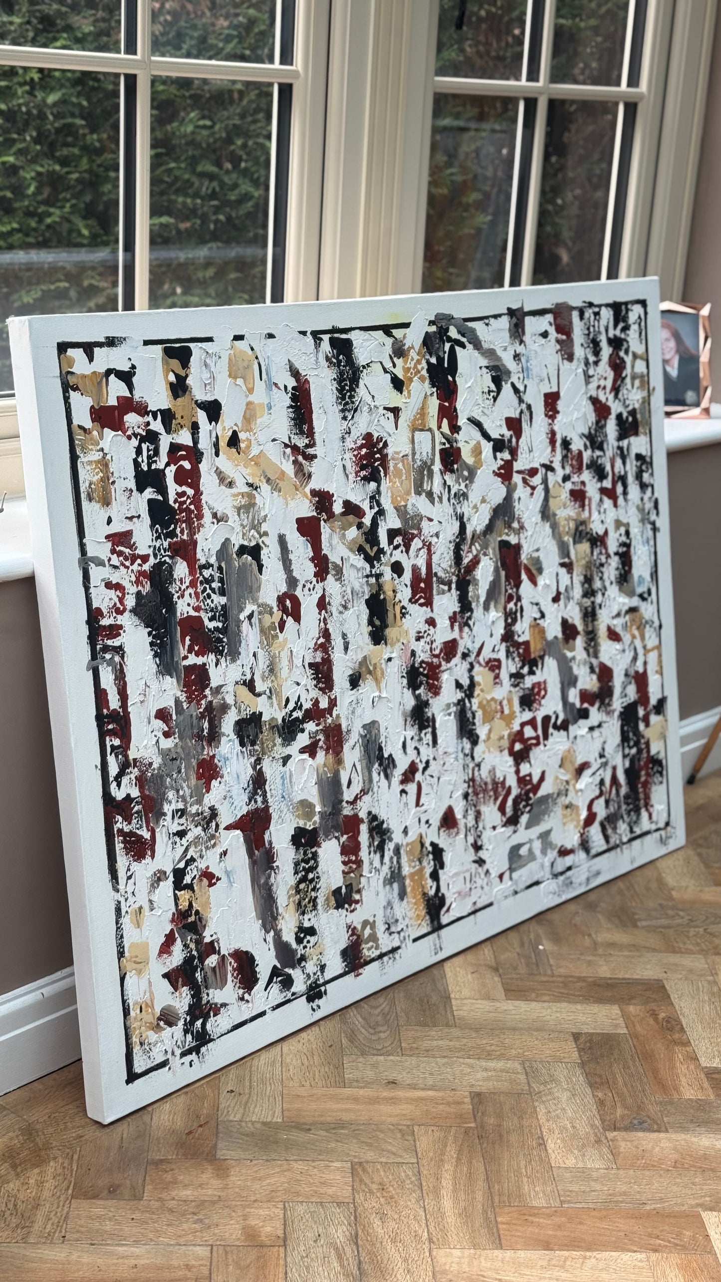 Large Abstract Original Oil Painting On 120x91cm canvas textured Veiled Wilderness