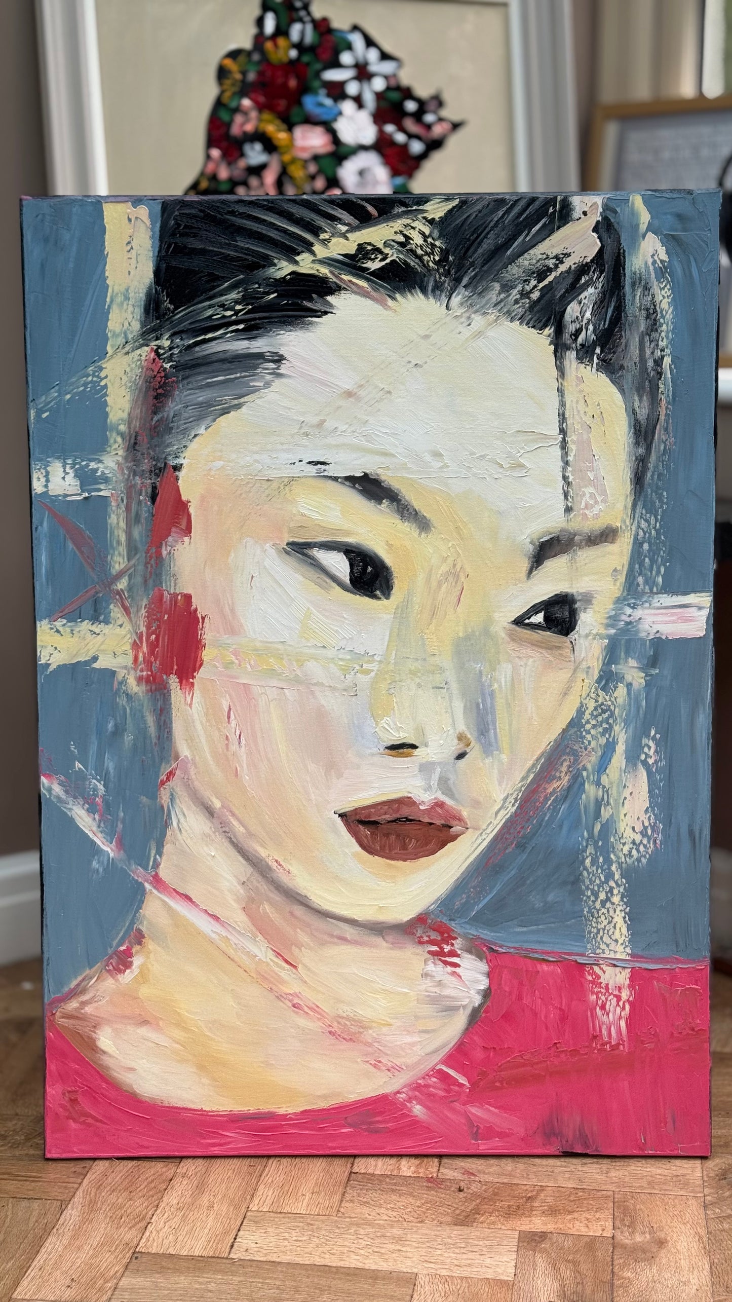 Woman’s portrait Original Abstract Oil Painting On Canvas 85 x 60cm Innocent Soul