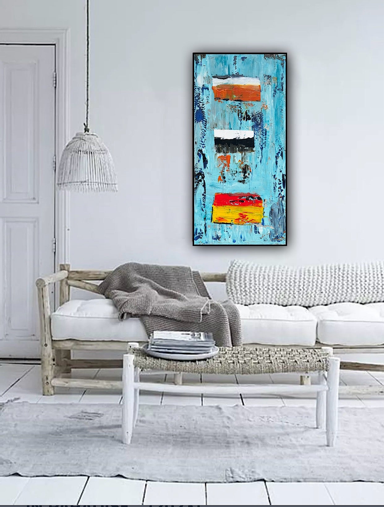 Oka Contemporary Abstract Original Oil Painting 30cm x 60cm textured Essenes of Strength