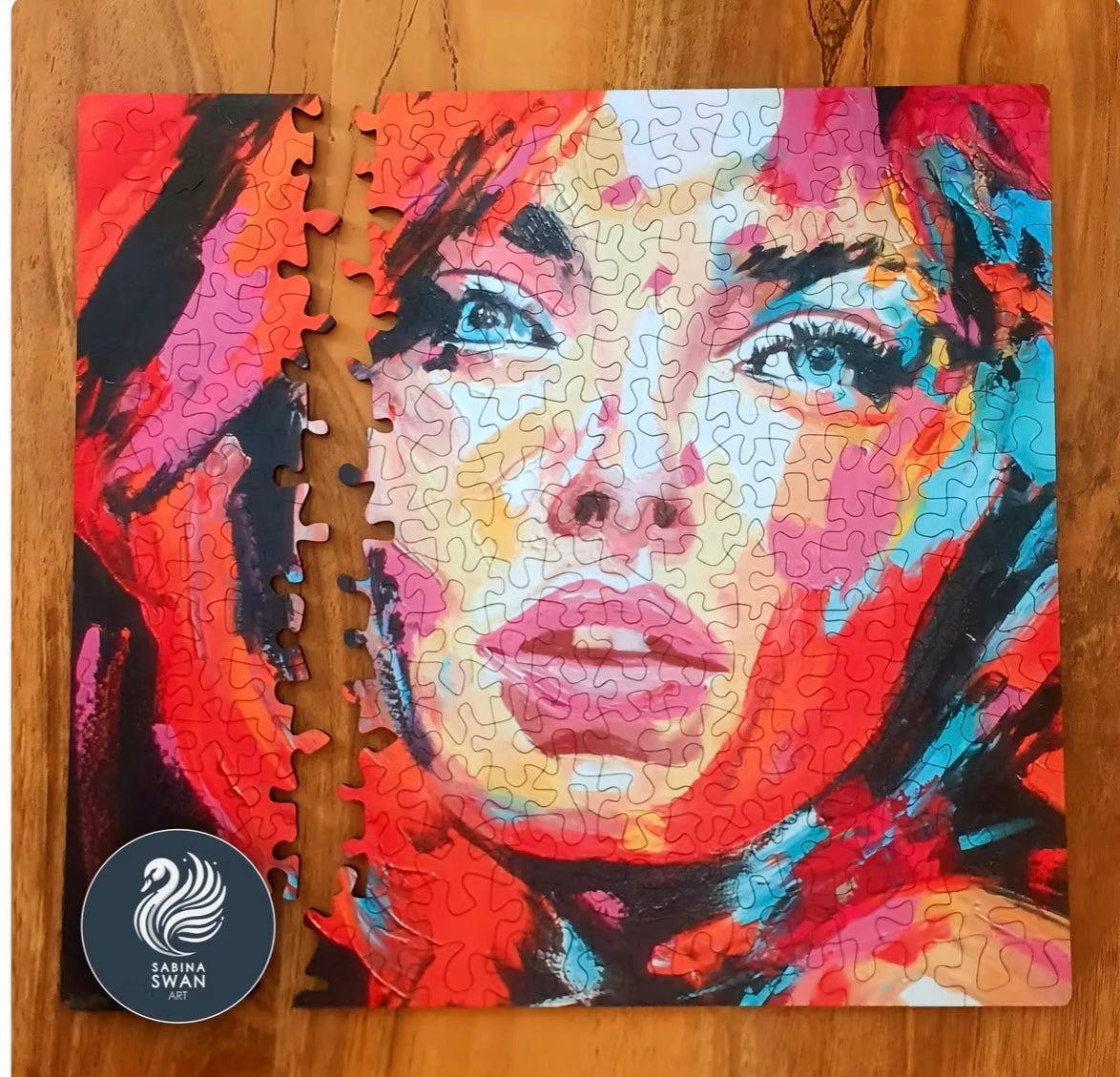 Art Wooden Puzzle for Adults Sabina Swan Art Original Jigsaw Red Head