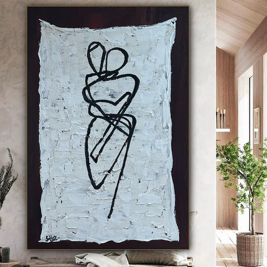 Oka Design Contemporary Abstract Original Oil Painting On 90 x 60cm Canvas Lovers nude on unber background