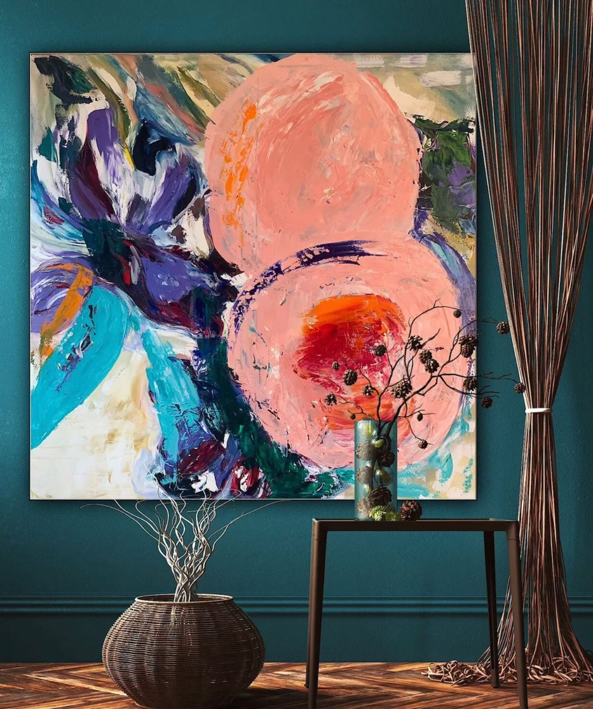 Richter Abstract Impressionist Original Oil Painting on 100x100cm ‘Peach Tree’