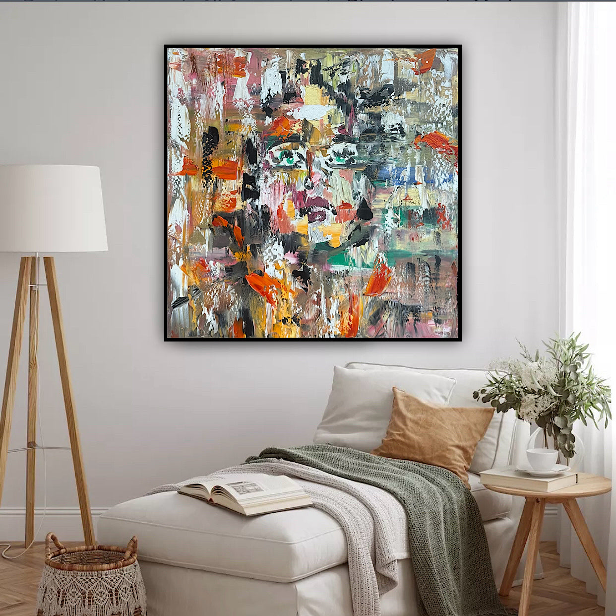 Oka Contemporary Abstract Original Oil Painting On Canvas 80x80cm Woman’s Dreams textured