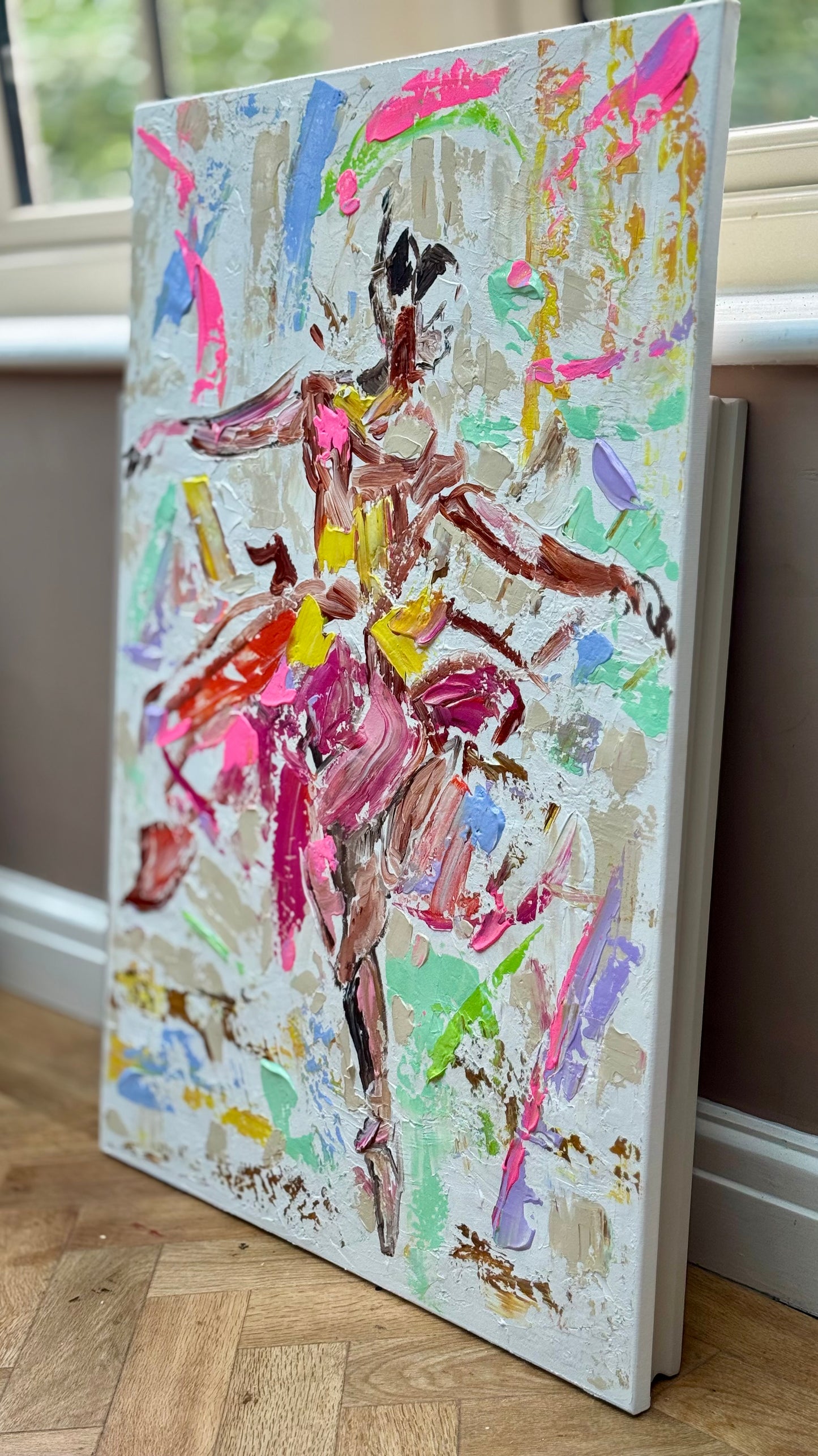 Ballet dancer Original modern Abstract Oil Painting On Canvas 85 x 60cm Oka