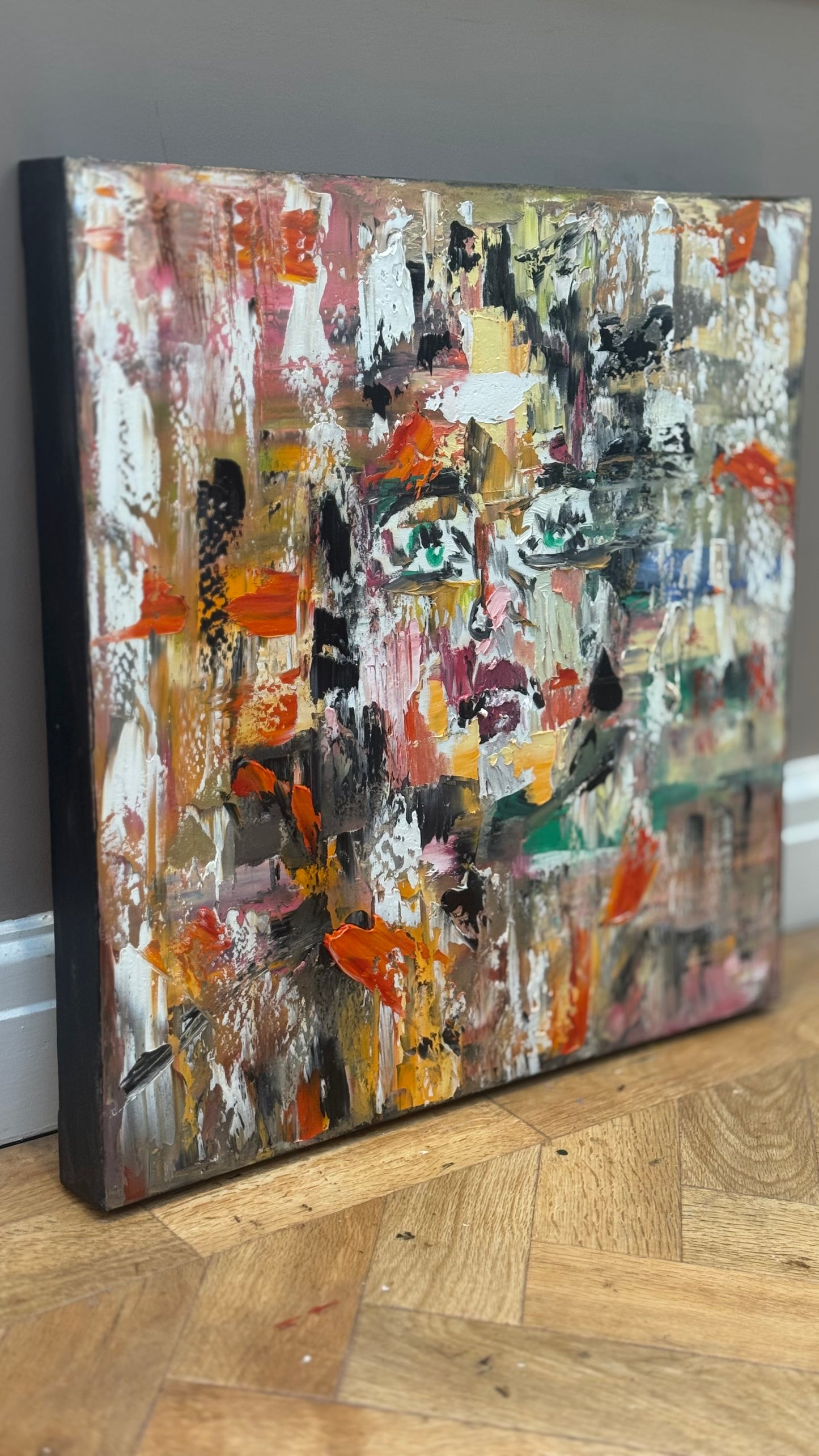 Oka Contemporary Abstract Original Oil Painting On Canvas 80x80cm Woman’s Dreams textured
