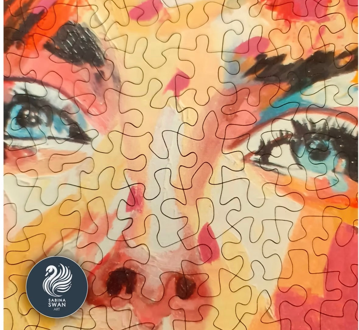 Art Wooden Puzzle for Adults Sabina Swan Art Original Jigsaw Red Head