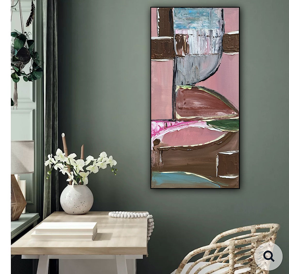Oka Contemporary Abstract Original Oil Painting 30cm x 60cm textured Harmonic Layer
