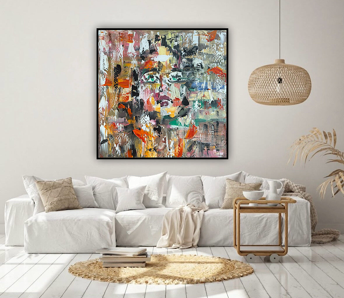 Oka Contemporary Abstract Original Oil Painting On Canvas 80x80cm Woman’s Dreams textured