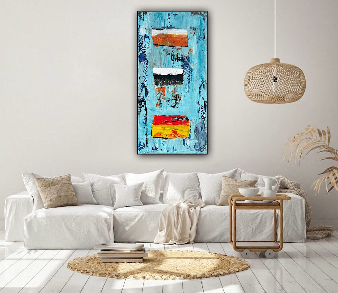 Oka Contemporary Abstract Original Oil Painting 30cm x 60cm textured Essenes of Strength