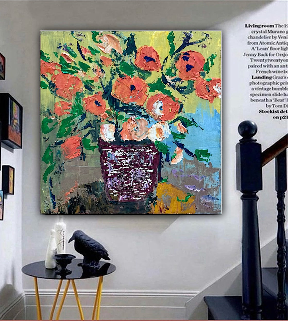Oka Contemporary Abstract Original Oil Painting 60 x 60cm textured Whispers of Flowers