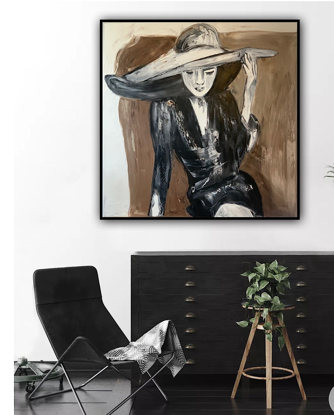 Large Abstract Original Oil Painting On 80x80cm canvas Woman Art Vogue Love