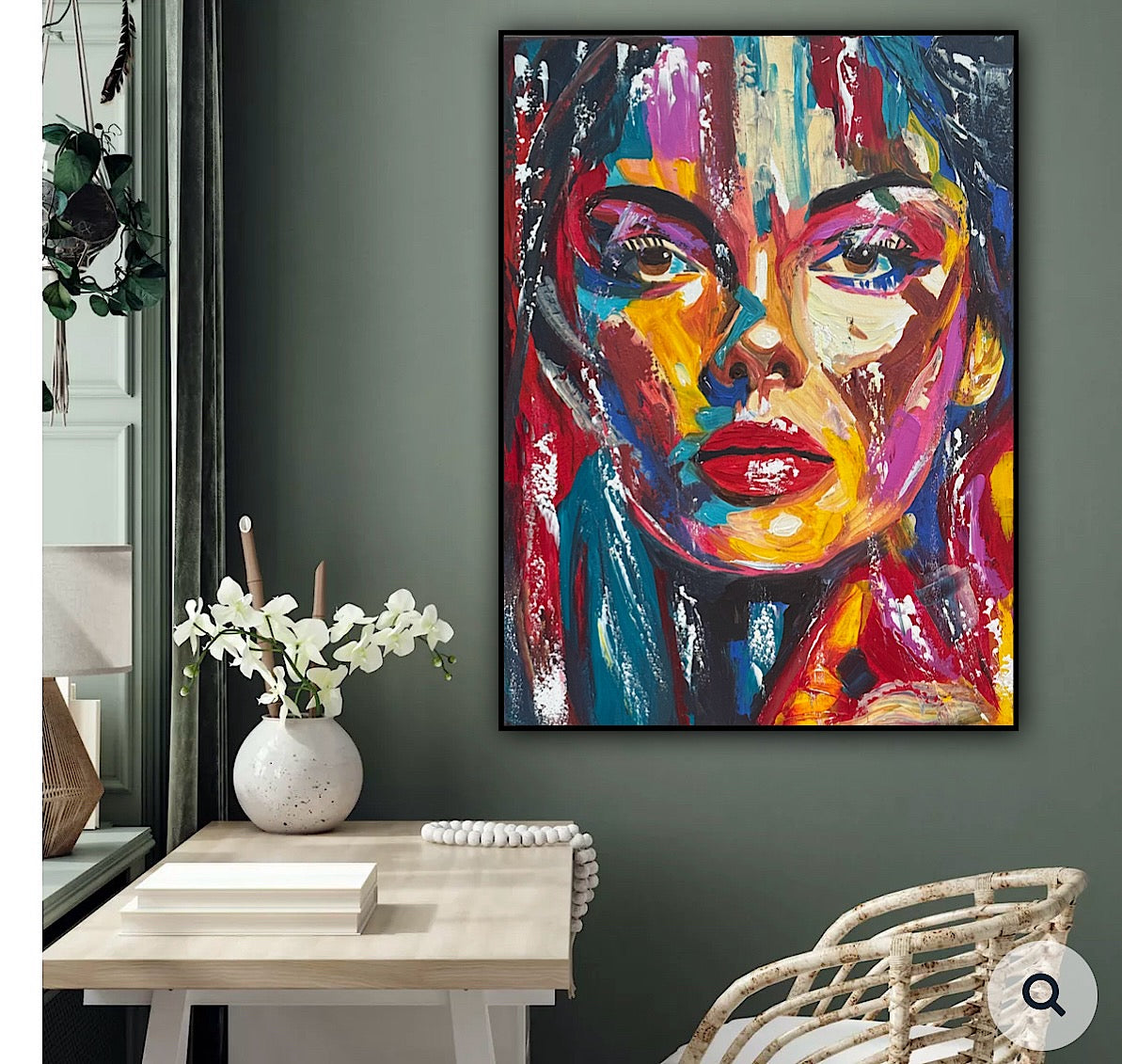Contemporary Abstract Original Oil Painting On Canvas 80x60cm Poser Within Woman’s portrait