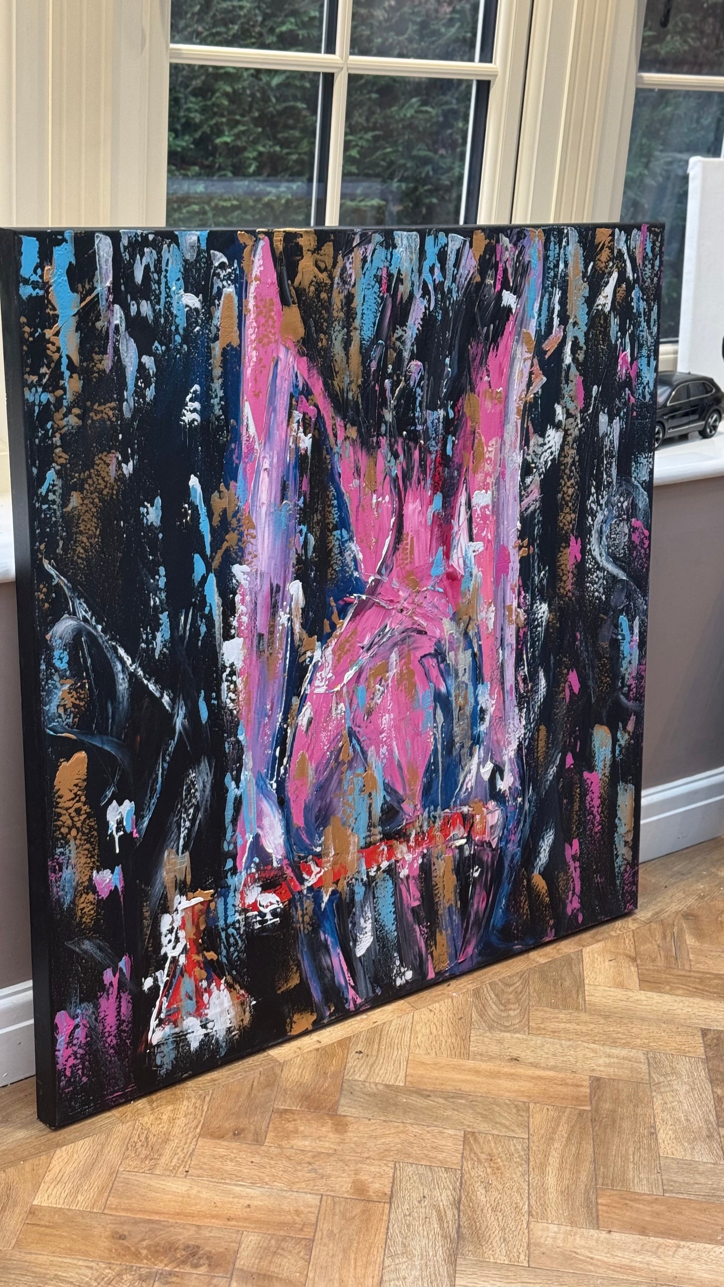 Richter StyLe Abstract Original Oil Painting On Canvas 100x100cm Nude Dancer