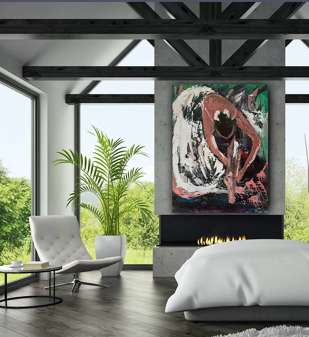 Richter original Abstract Oil Painting On 1.8cm Canvas 45x60cm Ballet Dancer
