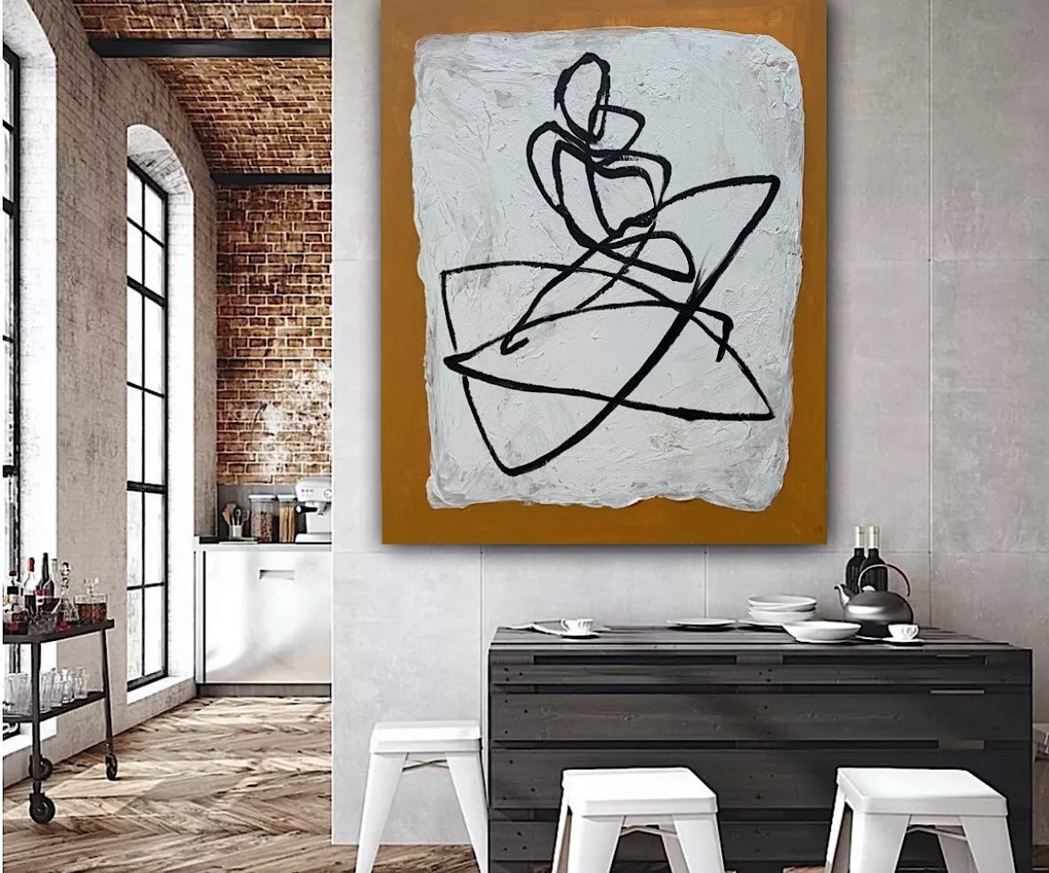 Oka Design Contemporary Abstract Original Oil Painting On 80 x 60cm Canvas Lovers nude
