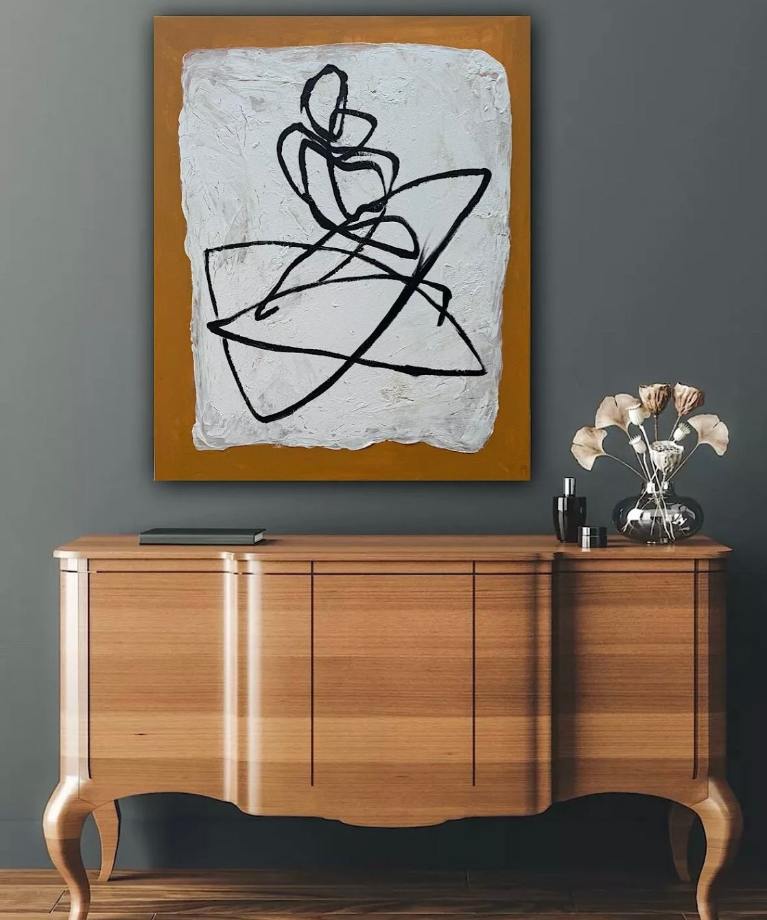 Oka Design Contemporary Abstract Original Oil Painting On 80 x 60cm Canvas Lovers nude