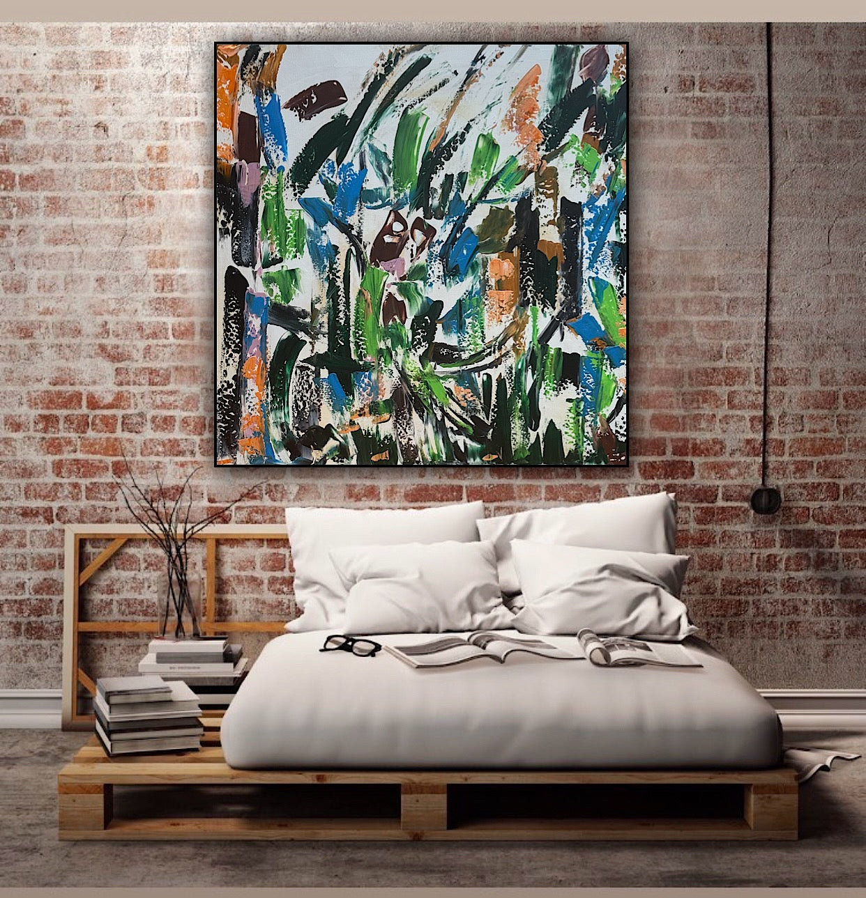 Oka Contemporary Abstract Original Oil Painting 80x80cm Whispers Of The Wind floral
