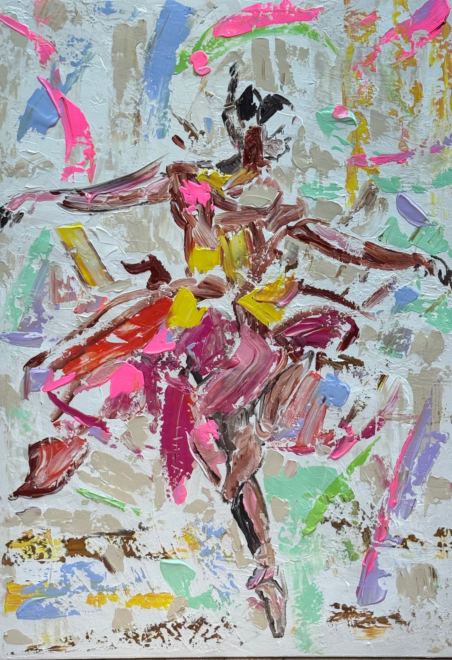Ballet dancer Original modern Abstract Oil Painting On Canvas 85 x 60cm Oka