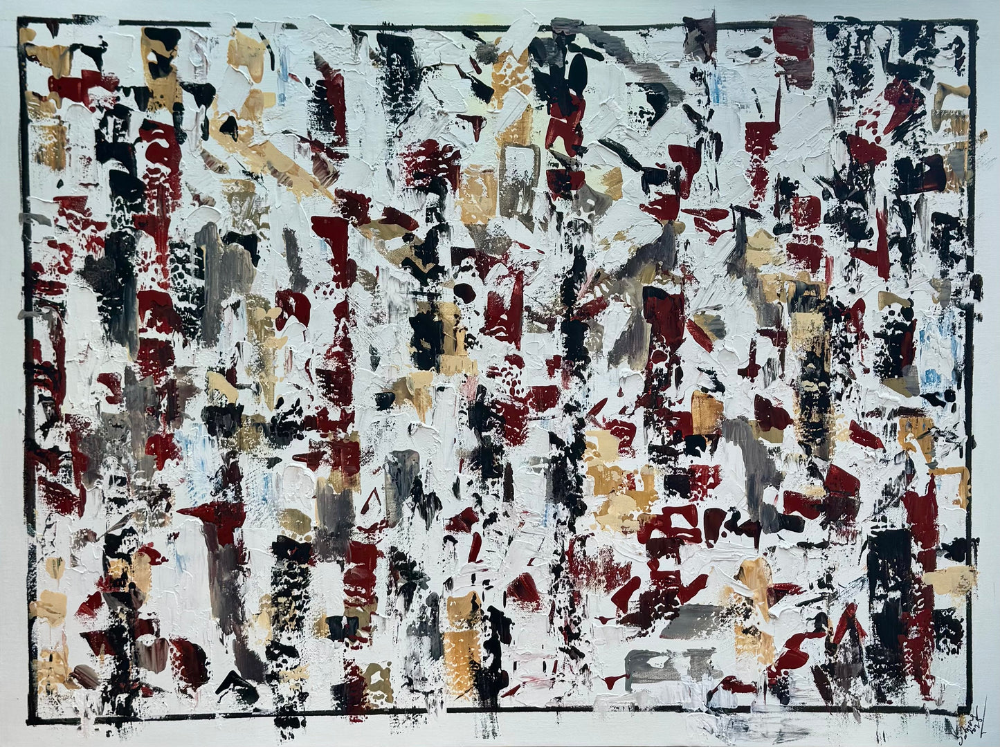 Large Abstract Original Oil Painting On 120x91cm canvas textured Veiled Wilderness