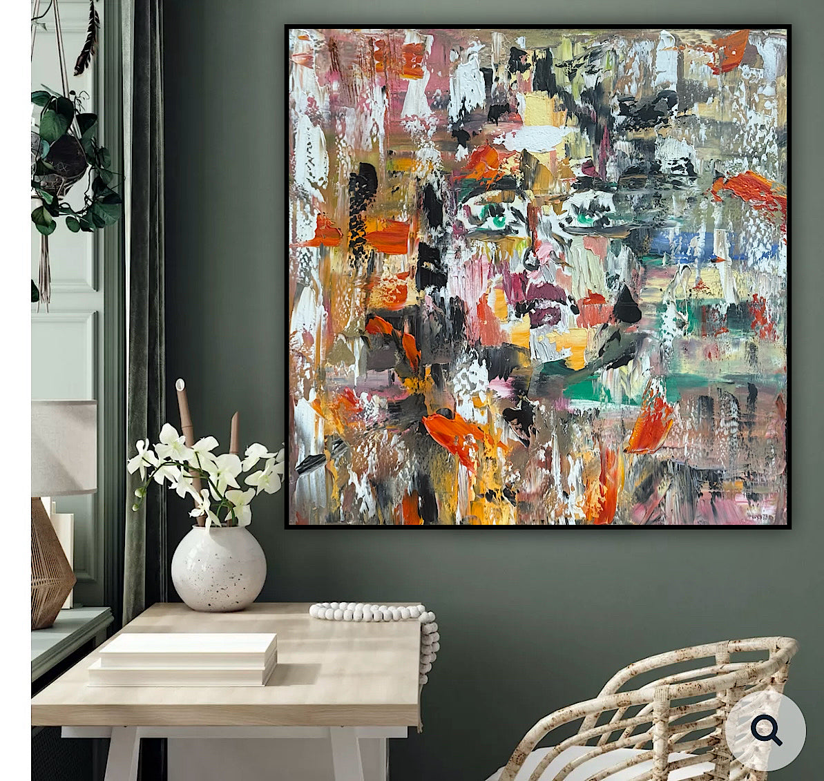 Oka Contemporary Abstract Original Oil Painting On Canvas 80x80cm Woman’s Dreams textured