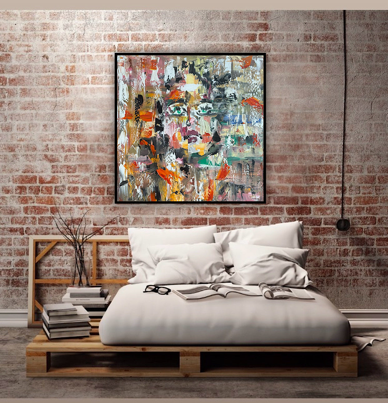 Oka Contemporary Abstract Original Oil Painting On Canvas 80x80cm Woman’s Dreams textured
