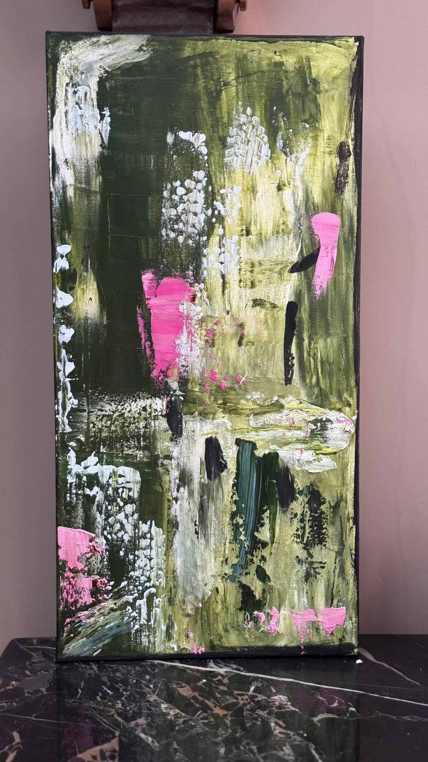 Oka Contemporary Abstract Original Oil Painting 30cm x 60cm textured Lavendar Bay