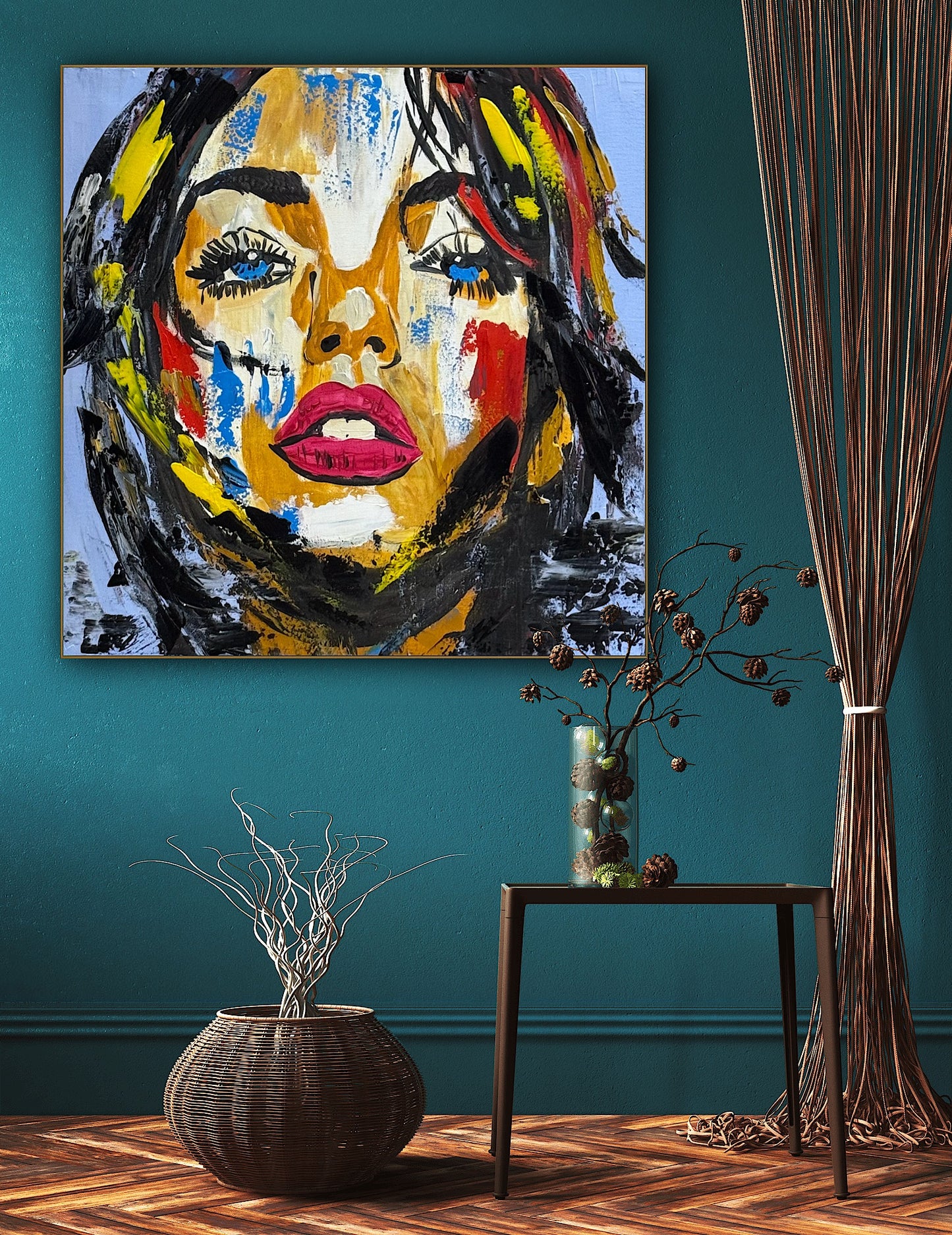 Richter Style Abstract Original Oil Painting On 60 x 60cm canvas Woman portrait Love