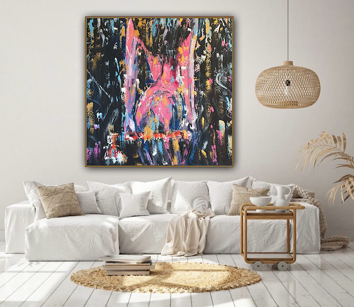 Richter StyLe Abstract Original Oil Painting On Canvas 100x100cm Nude Dancer