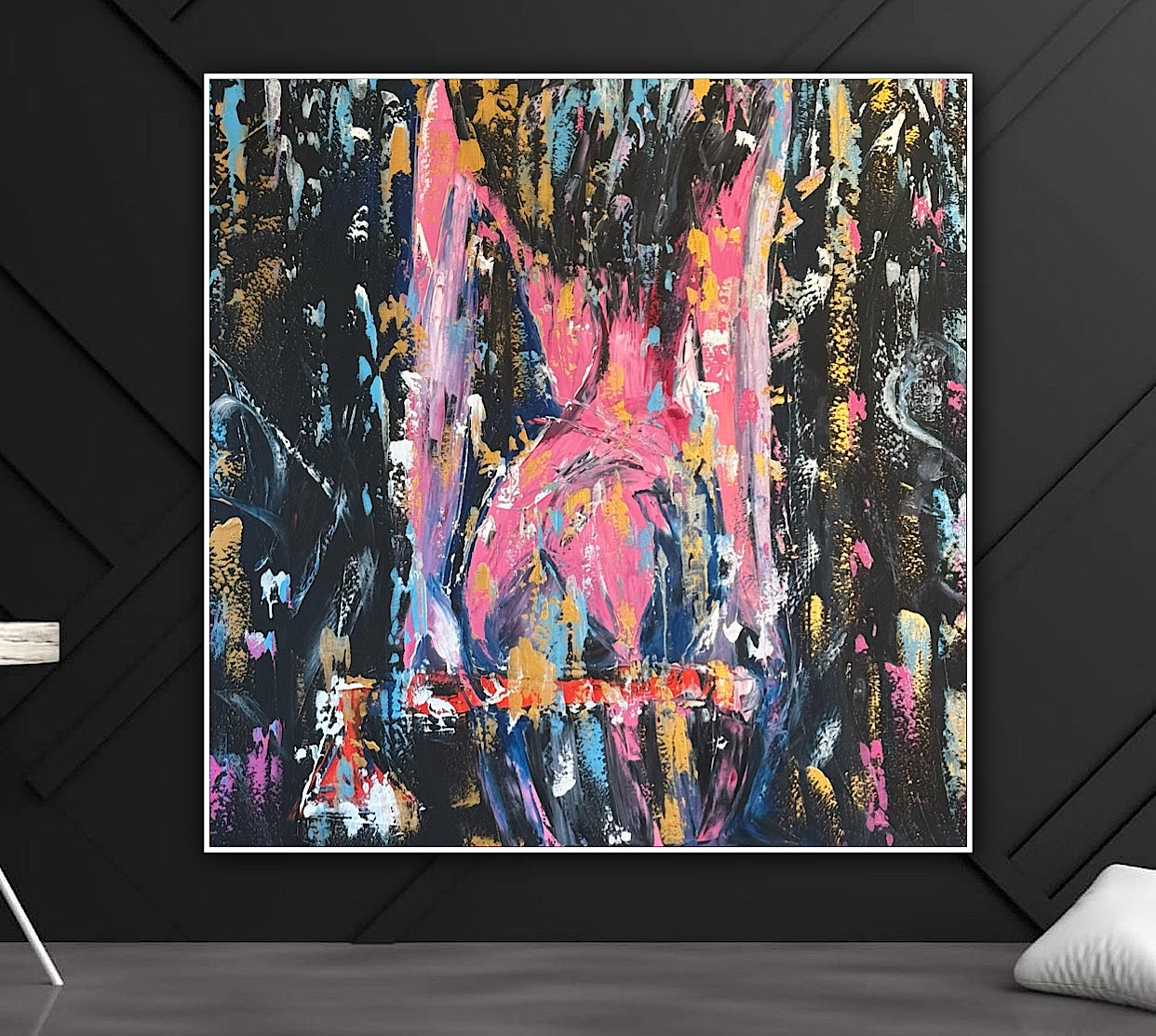Richter StyLe Abstract Original Oil Painting On Canvas 100x100cm Nude Dancer