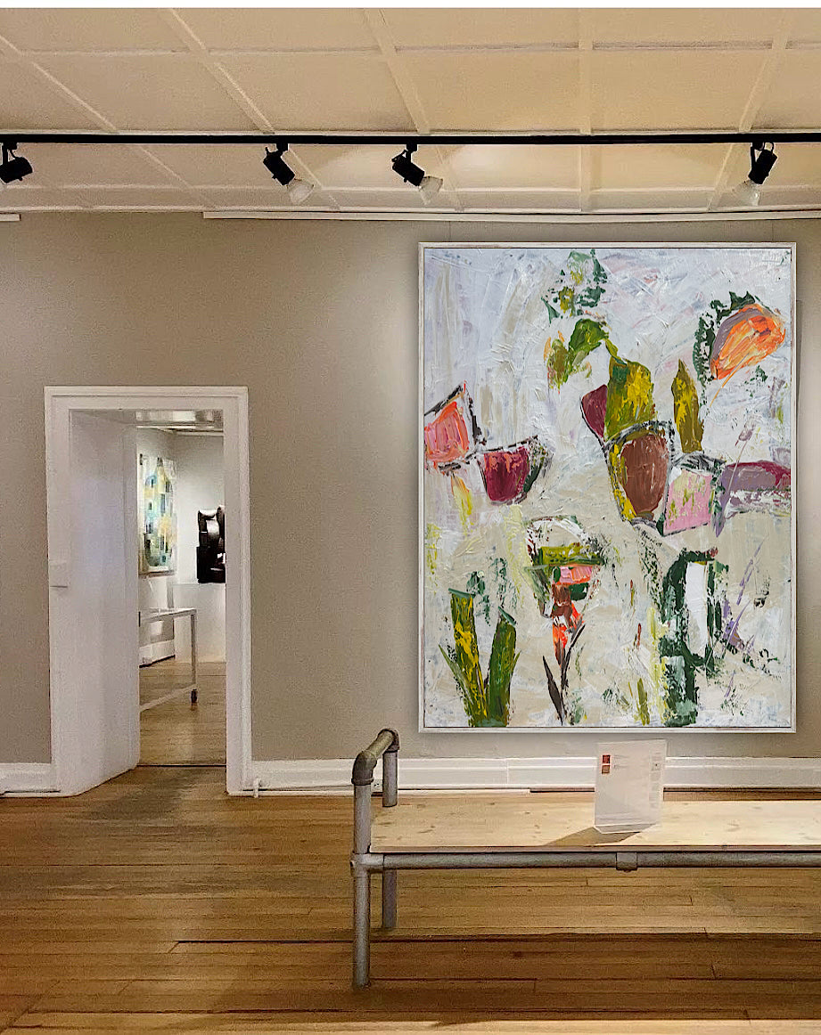 Oka Style Abstract contemporary Oil Painting On Canvas 80 x 100cm Orcia flowers