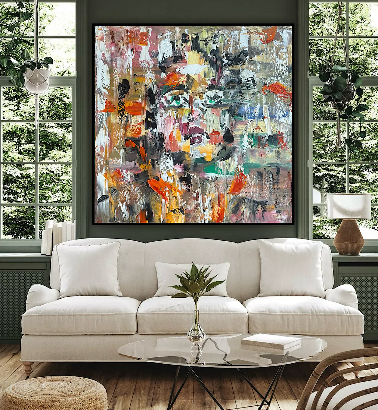 Oka Contemporary Abstract Original Oil Painting On Canvas 80x80cm Woman’s Dreams textured