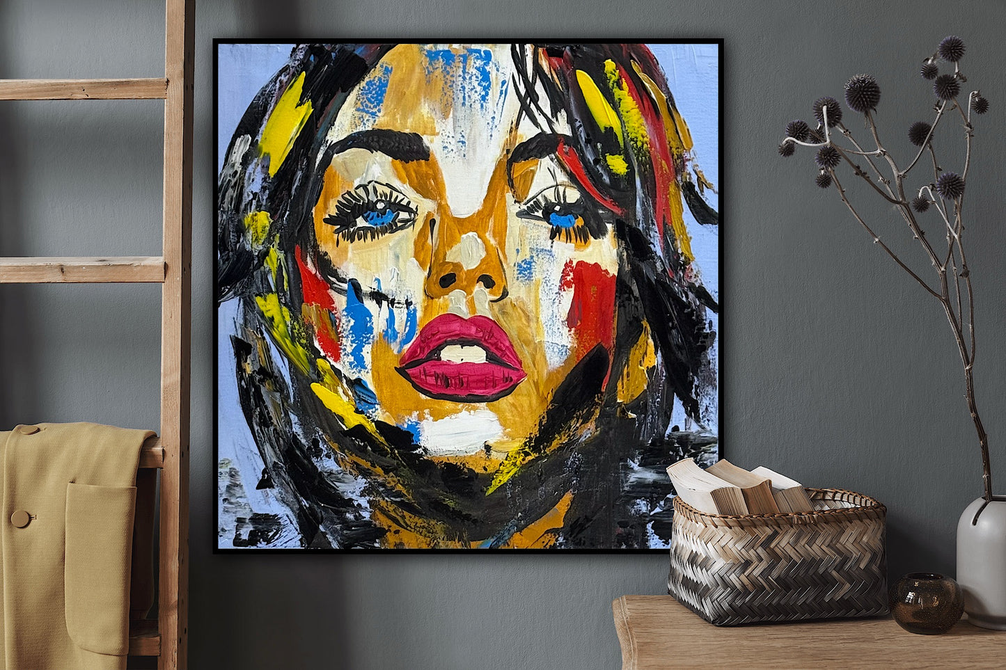 Richter Style Abstract Original Oil Painting On 60 x 60cm canvas Woman portrait Love